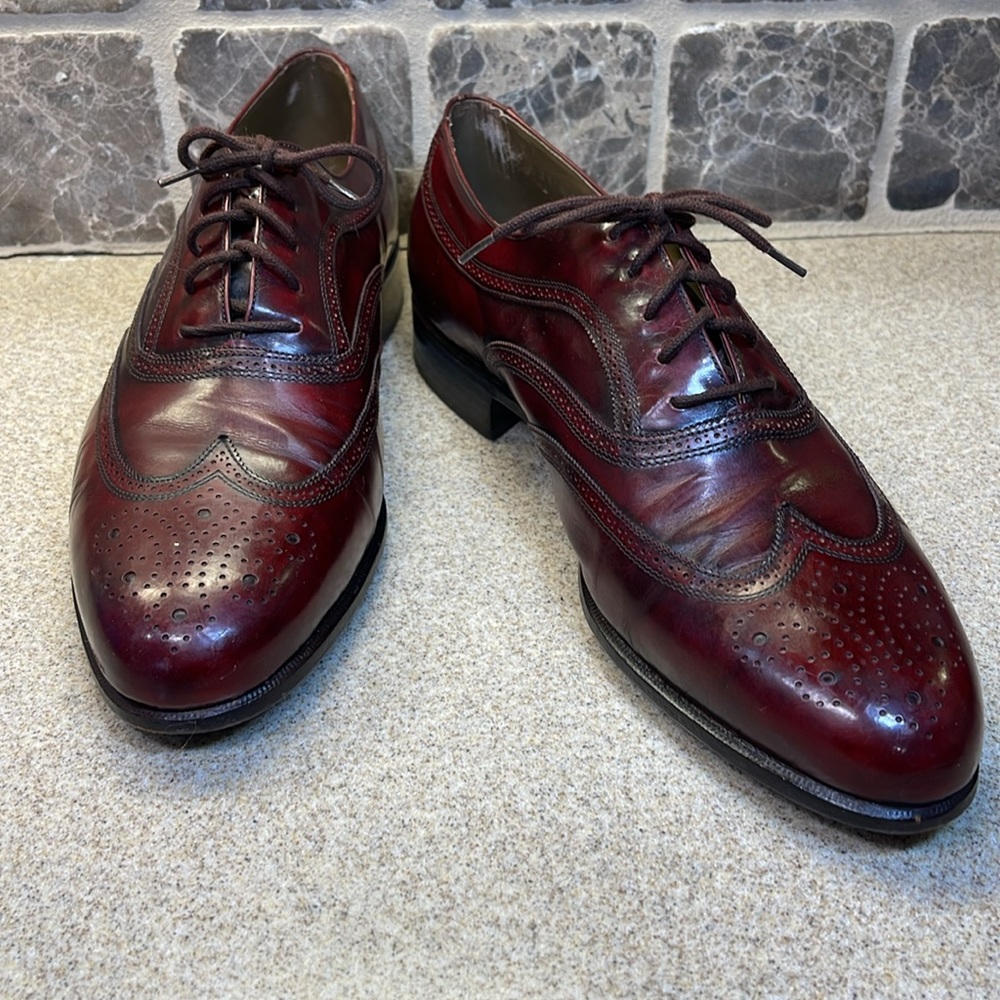 663 Berkshire 02 Extra Souple WING BALLY Switzerland SIZE 11D  Burgundy color. - Picture 2 of 12